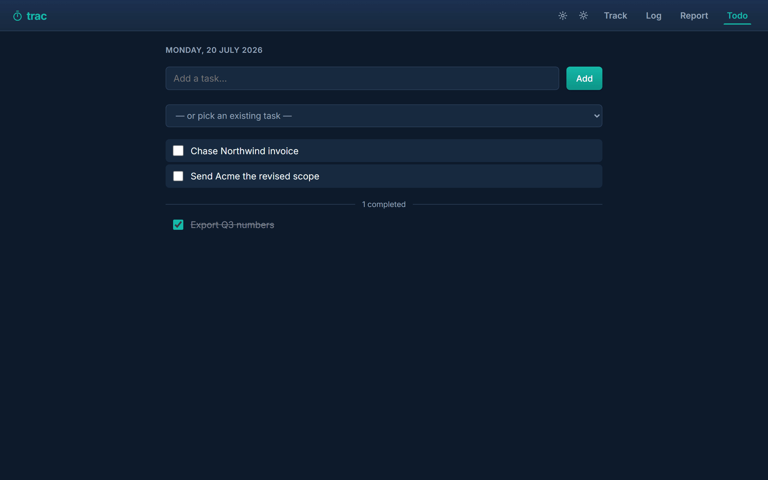 The Todo tab